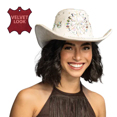 Beige luxury cowboy hat for festivals