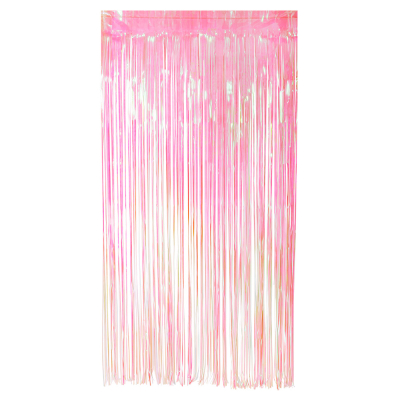Door curtain iridescent pearl light pink