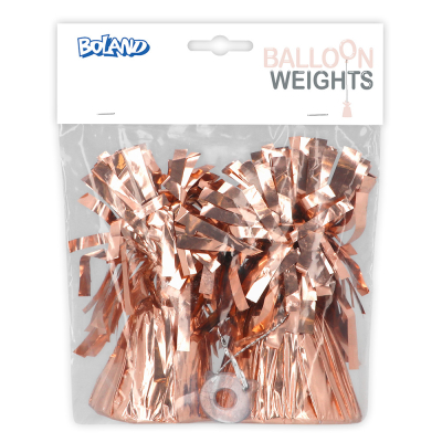 Pack of a set of 2 rose gold balloon weights from Boland.