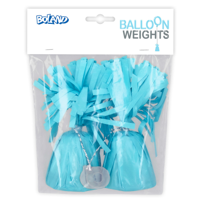 Pack of a set of 2 light blue balloon weights from Boland.