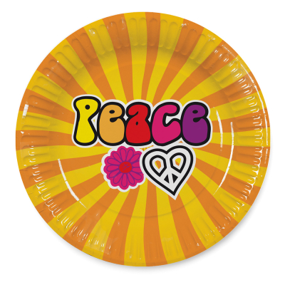 Paper plate with Peace print.