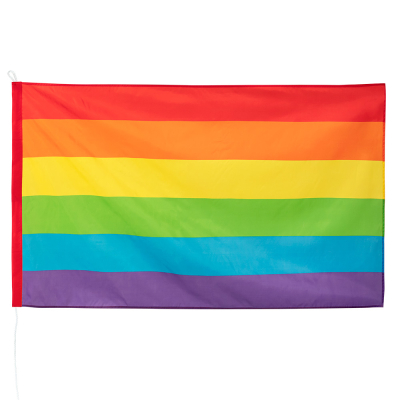 Flagge in Regenbogenfarben.