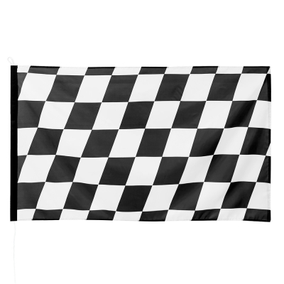 Race flag black/white checkered.