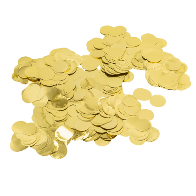 Gouden metallic confetti.