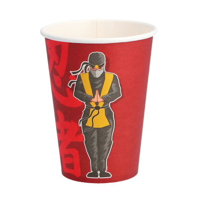 Paper cups with ninja print.