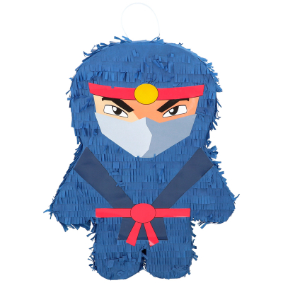 Pinata in der Form eines Ninja in blau.