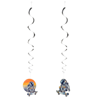 2 Space decoratieswirls met stoere astronauten.