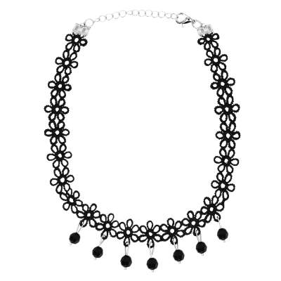 Black Halloween necklace with adjustable clasp.