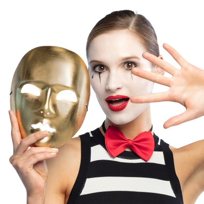 goldene Pantomime-Maske