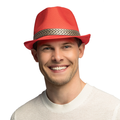 Chapeau fedora rouge pour carnaval ou soir�e d�guis�e