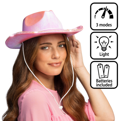 Chapeau de cowboy rose pour une soir�e kitsch ou un festival