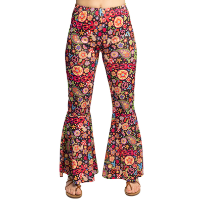 Hippie-Flare-Hose Flower Power L/XL f�r Karneval oder Mottoparty