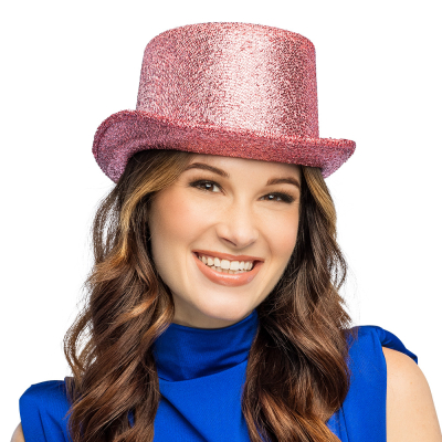 Rosa Glitzerhut mit glitzernden Details f�r Karneval oder Falsche Party