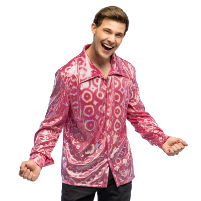 Chemise disco rose Lumi L pour carnaval ou soir�e disco