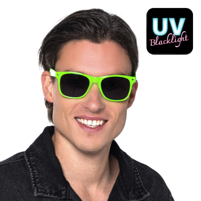 Neongroene partybril in opvallende neonkleur voor carnaval of foute party