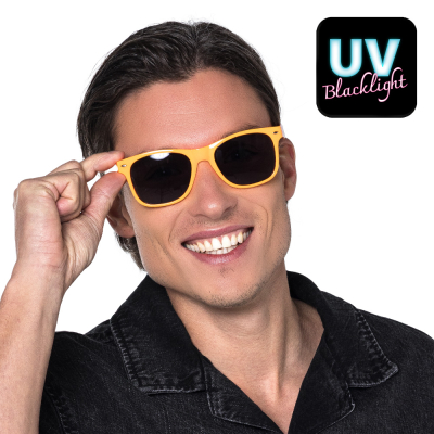 Neonorange Partybrille in auff�lliger Neonfarbe f�r Karneval oder Falsche Party