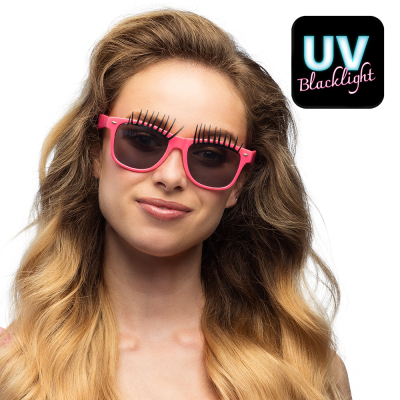 Lunettes de fête roses avec des cils amusants, parfaites pour les fêtes, les festivals et les tenues de carnaval.
