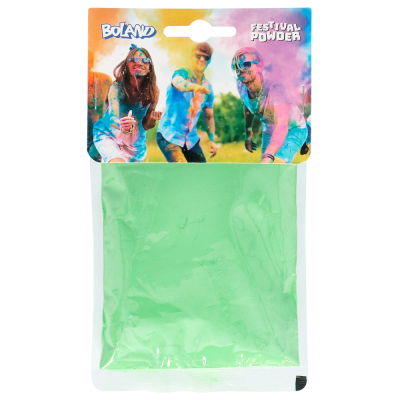 Zakje met groene festival kleurpoeder.