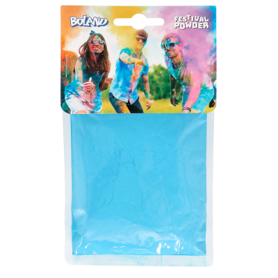 Bag with blue festival colour powder.