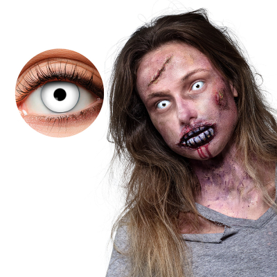 Œil avec lentille blanche d'Halloween.
