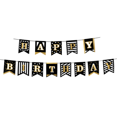 Guirlande de lettres en carton Joyeux anniversaire.