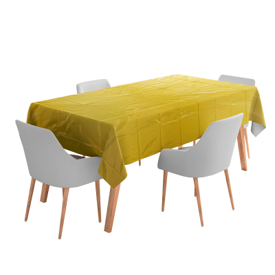 Gold tablecloth Eid Mubarak.
