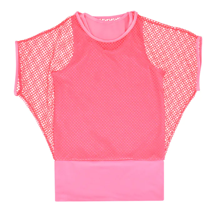 Top fishnet shirt M L neon pink Boland