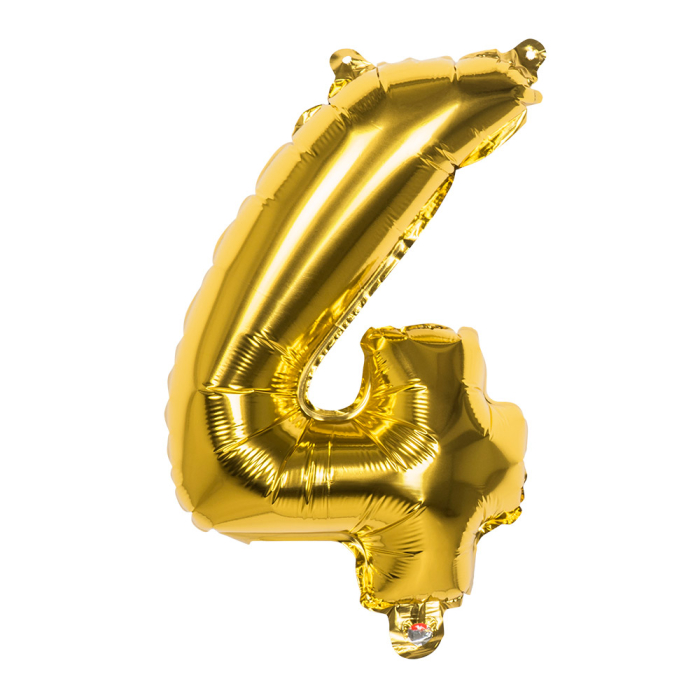 Integreren Om toevlucht te zoeken plug Cijfer ballon '4' folie goud 36cm | Boland