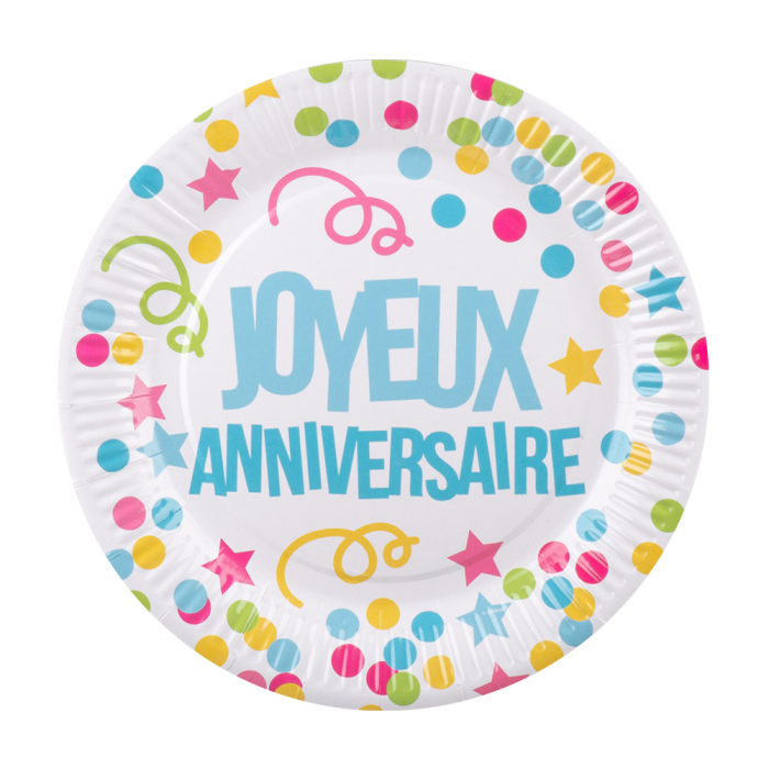 Set 6 Plates Joyeux Anniversaire